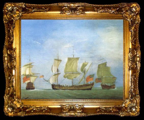 framed  Monamy, Peter An english privateer in three positions, ta009-2